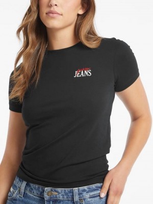 Guess Slim Logo Tee Zwart | GUESS-SN27324