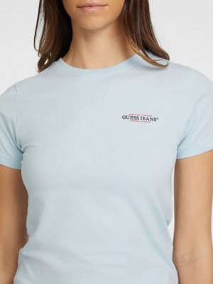 Guess Slim Mini American Tradition Tee Blauw | GUESS-SN27167
