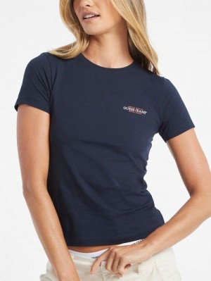 Guess Slim Mini American Tradition Tee Blauw | GUESS-SN27264
