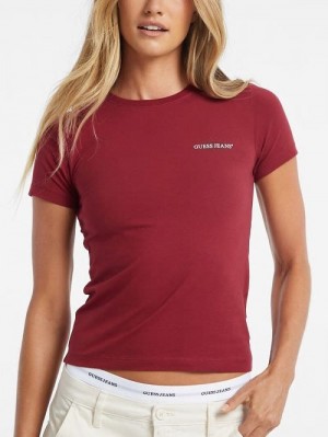 Guess Slim Mini American Tradition Tee Rood | GUESS-SN27265