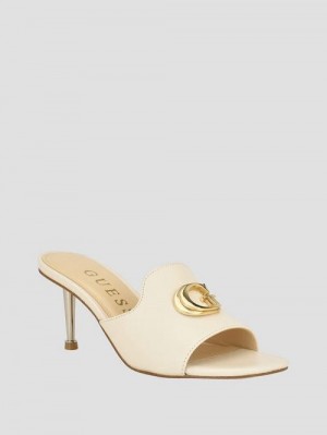 Guess Snapps G Kitten Mules Wit | GUESS-SN29867