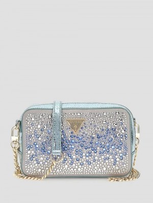 Guess Sofia Crystal Mini Crossbody Blauw | GUESS-SN28824