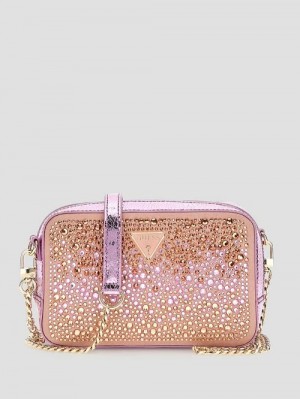 Guess Sofia Crystal Mini Crossbody Roze | GUESS-SN28951