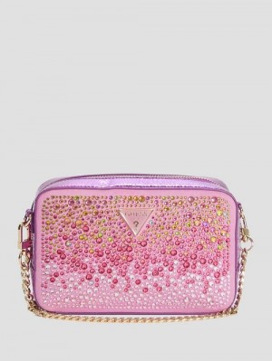 Guess Sofia Crystal Mini Crossbody Roze | GUESS-SN28969