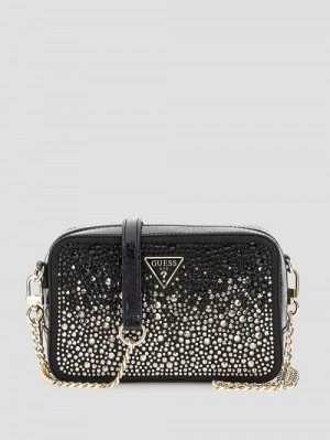 Guess Sofia Crystal Mini Crossbody Zwart | GUESS-SN28820