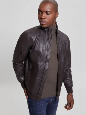 Guess Soft Leather Jacket Bruin | GUESS-SN30878