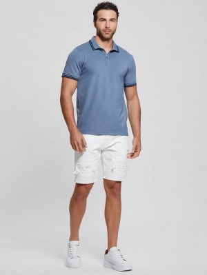 Guess Sports Pique Polo Blauw | GUESS-SN31176