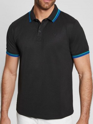 Guess Sports Pique Polo Zwart | GUESS-SN31177