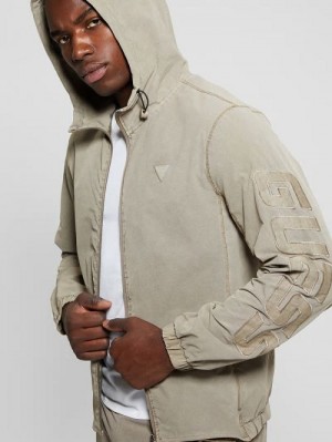 Guess Steno Hooded Jacket Beige | GUESS-SN31548