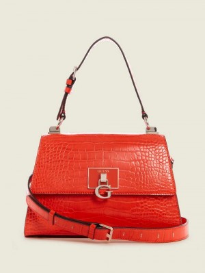Guess Stephi Top-Handle Flap Bag Oranje | GUESS-SN29223