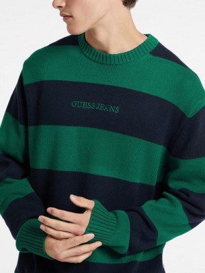 Guess Striped Embroidered Logo Sweater Multi | GUESS-SN30908