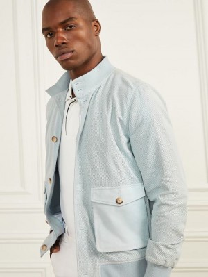 Guess Suede Flight Jacket Blauw | GUESS-SN30800