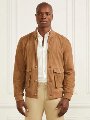 Guess Suede Flight Jacket Bruin | GUESS-SN30838
