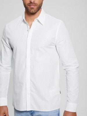 Guess Sunset Lurex Shirt Wit | GUESS-SN31154