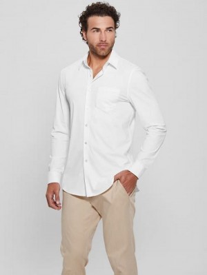 Guess Sunset Tech-Stretch Shirt Wit | GUESS-SN31273