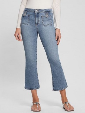 Guess Tahlia Kick Flare Jeans Blauw | GUESS-SN26494