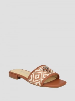 Guess Tamsen Slide Sandals Bruin | GUESS-SN29620