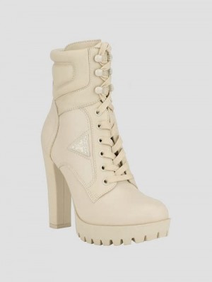 Guess Tanisa Heeled Booties Wit | GUESS-SN29949