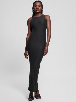 Guess Tank Maxi Dress Zwart | GUESS-SN26924
