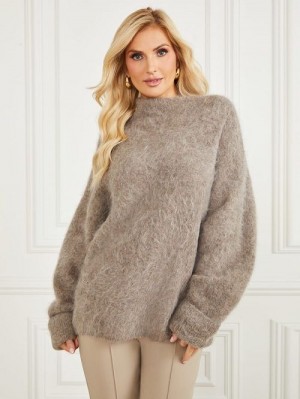 Guess Tanya Furry Sweater Bruin | GUESS-SN27750