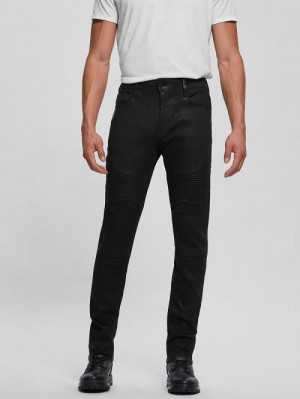 Guess Tapered Moto Jeans Zwart | GUESS-SN30441