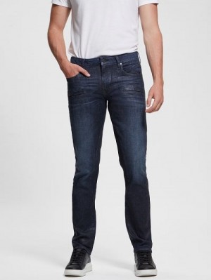 Guess Tapered Zip Pocket Jeans Blauw | GUESS-SN30389