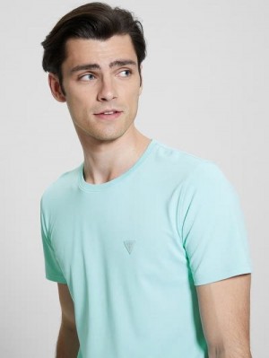 Guess Tech-Stretch Patch Tee Turquoise | GUESS-SN30634