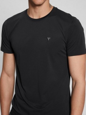 Guess Tech-Stretch Patch Tee Zwart | GUESS-SN30626