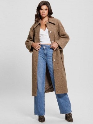 Guess Terry Belted Teddy Coat Beige | GUESS-SN27960