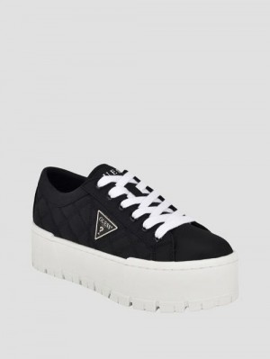 Guess Tesie Quilted Platform Sneakers Zwart | GUESS-SN29526