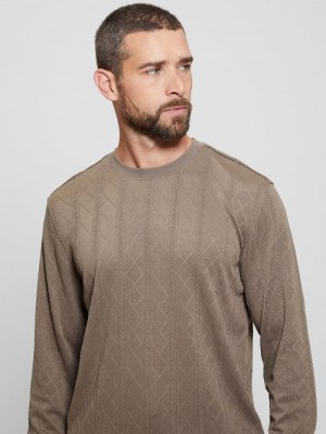 Guess Textured Knit Long-Sleeve Top Bruin | GUESS-SN30702