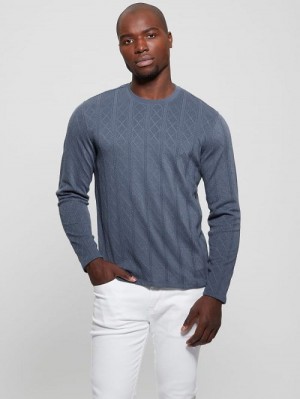 Guess Textured Knit Long-Sleeve Top Grijs | GUESS-SN30684