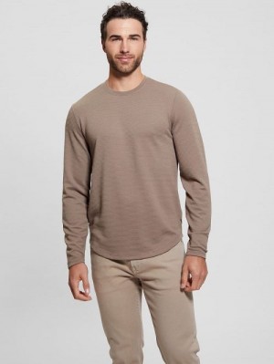 Guess Textured Long-Sleeve Tee Bruin | GUESS-SN30654