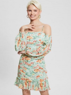 Guess Tiffany Floral Dress Blauw | GUESS-SN26721