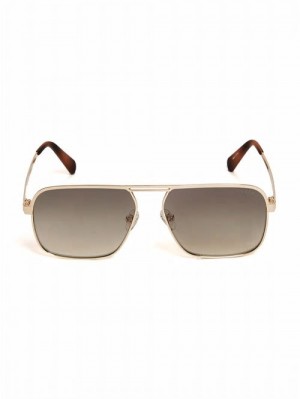 Guess Top Bar Aviator Sunglasses Goud | GUESS-SN31820