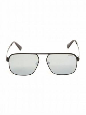 Guess Top Bar Aviator Sunglasses Zwart | GUESS-SN31822