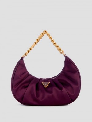 Guess Tori Satin Shoulder Bag Blauw | GUESS-SN29078