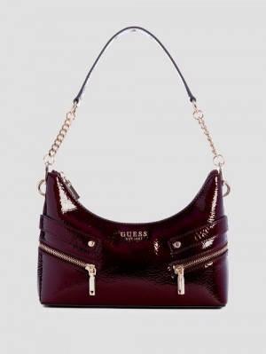 Guess Trissa Top-Zip Shoulder Bag Rood | GUESS-SN29053