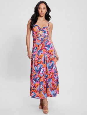 Guess Tropical Printed Maxi Dress Multi | GUESS-SN26826