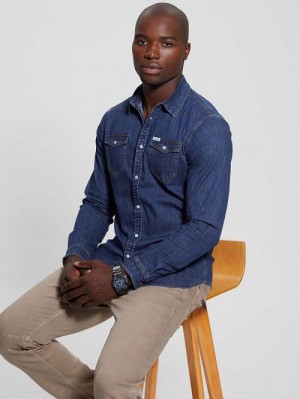 Guess Truckee Denim Shirt Blauw | GUESS-SN31305