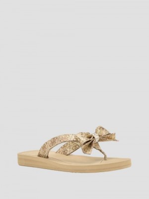 Guess Tuta Bowtie Sandals Goud | GUESS-SN29722