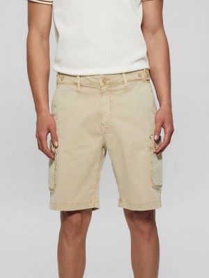 Guess Twill Cargo Shorts Beige | GUESS-SN31360