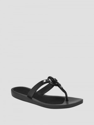 Guess Tyana Quattro G Flip Flops Zwart | GUESS-SN29597