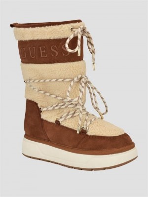 Guess Undela Sherpa Boots Wit | GUESS-SN29953