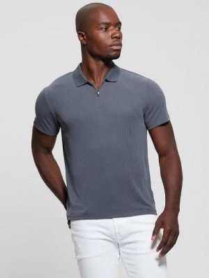 Guess Union Rib Knit Polo Grijs | GUESS-SN31306