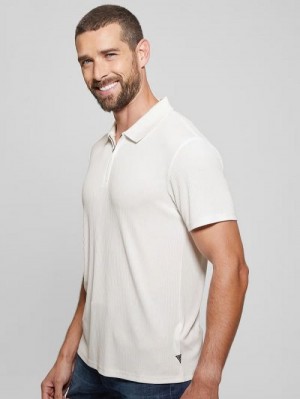 Guess Union Rib Knit Polo Wit | GUESS-SN31317