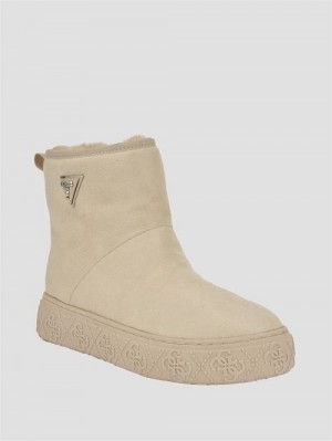 Guess Unity Fur-Lined Booties Wit | GUESS-SN29950