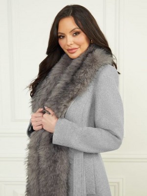 Guess Valerie Wool-Blend Coat Grijs | GUESS-SN28007
