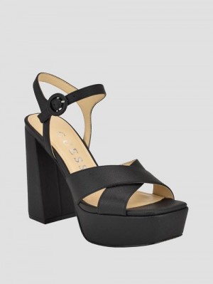 Guess Vallenn Platform Block Heels Zwart | GUESS-SN29853