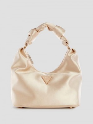 Guess Velina Satin Hobo Bag Goud | GUESS-SN29152